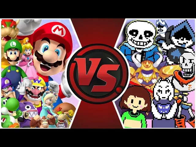 mario vs undertale total war!(mario vs sans,undertale/deltarune animation) cartoon fight rewind
